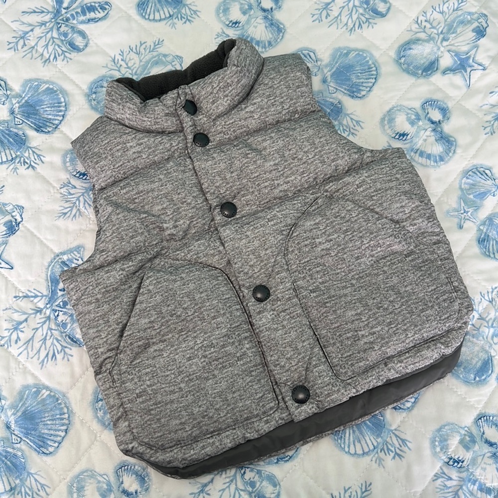 Baby Gap Puffer Vest Heather Grey Size 12-18 Months